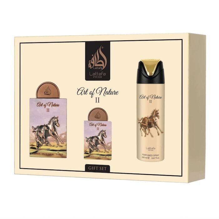 lattafa pride art of nature ii edp 100ml 3 piece gift set