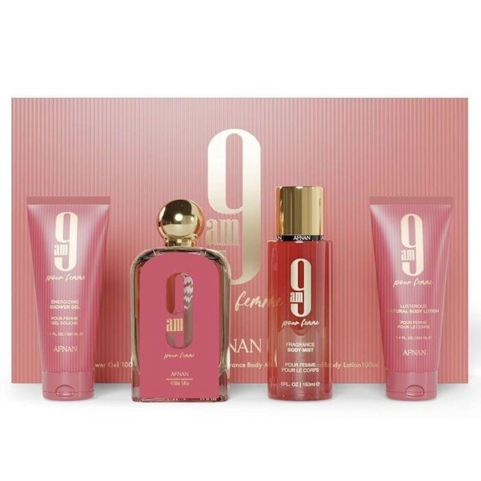 afnan 9am pour femme 4 piece perfume gift set for women
